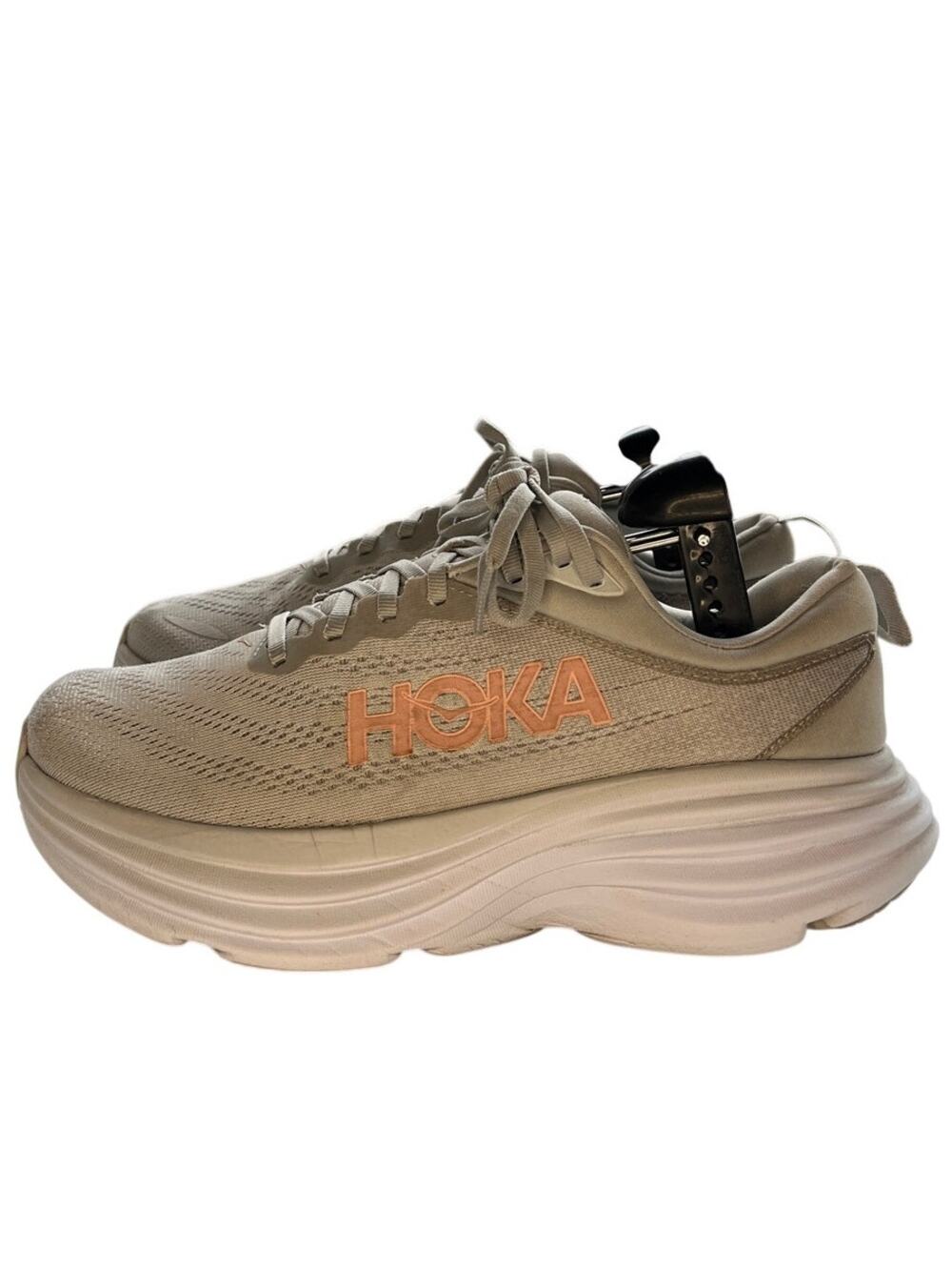 Womens Hoka One One Bondi 8 1127954-HMLR Mesh Athletic Running Shoes SZ 9D Gray